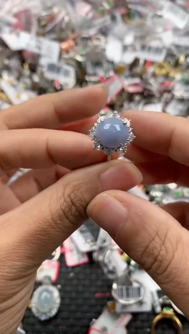 银S925镶嵌戒指翡翠11             3