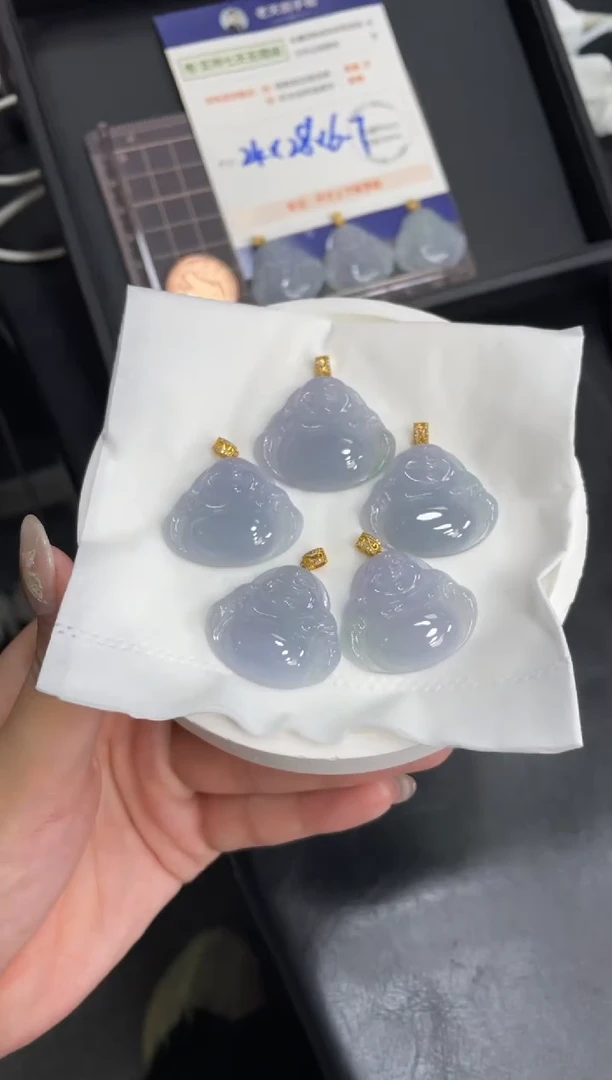 【闪购商品】翡翠挂件18K金镶嵌佛公FL15配绳/多样性发其一CP