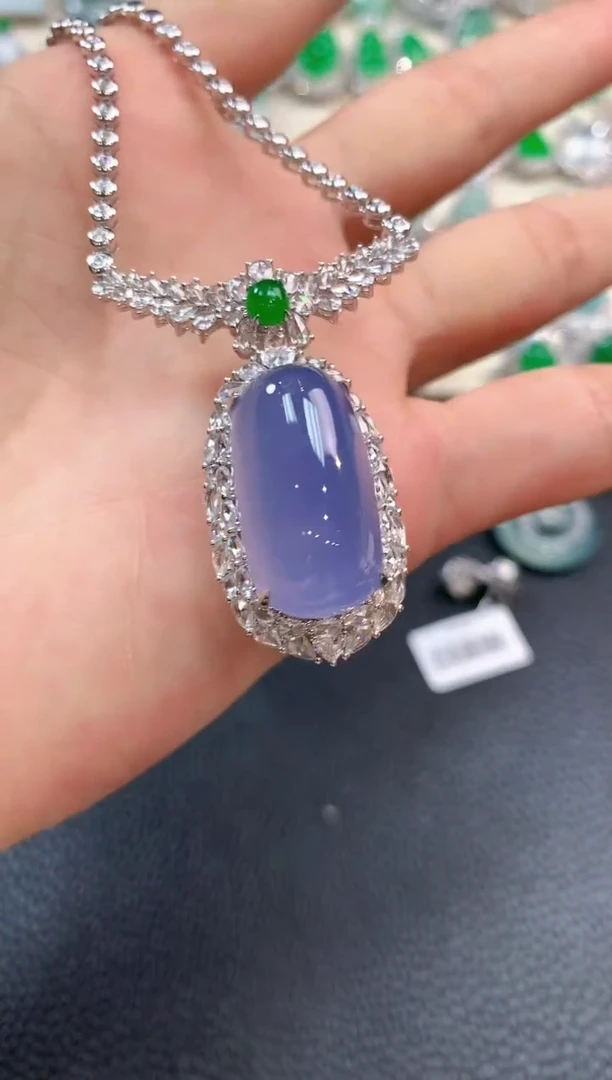 【闪购商品】翡翠套链18K金镶嵌m32  有色差