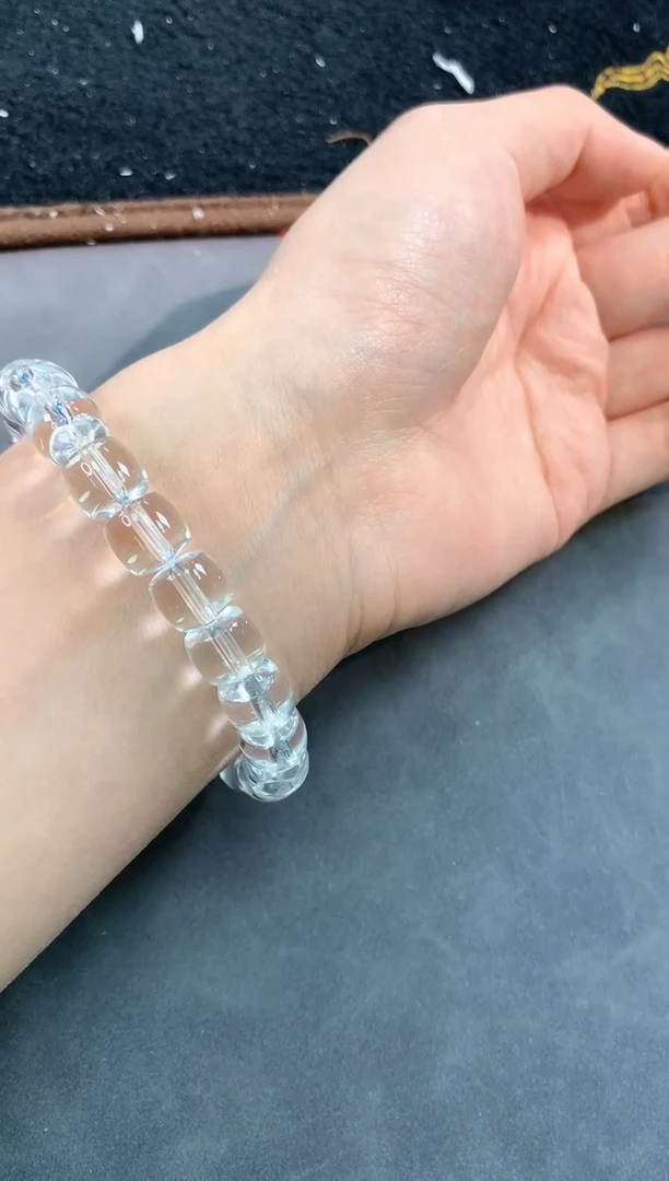 【闪购商品】水晶手链未镶嵌100号白水晶老型珠单圈9mm