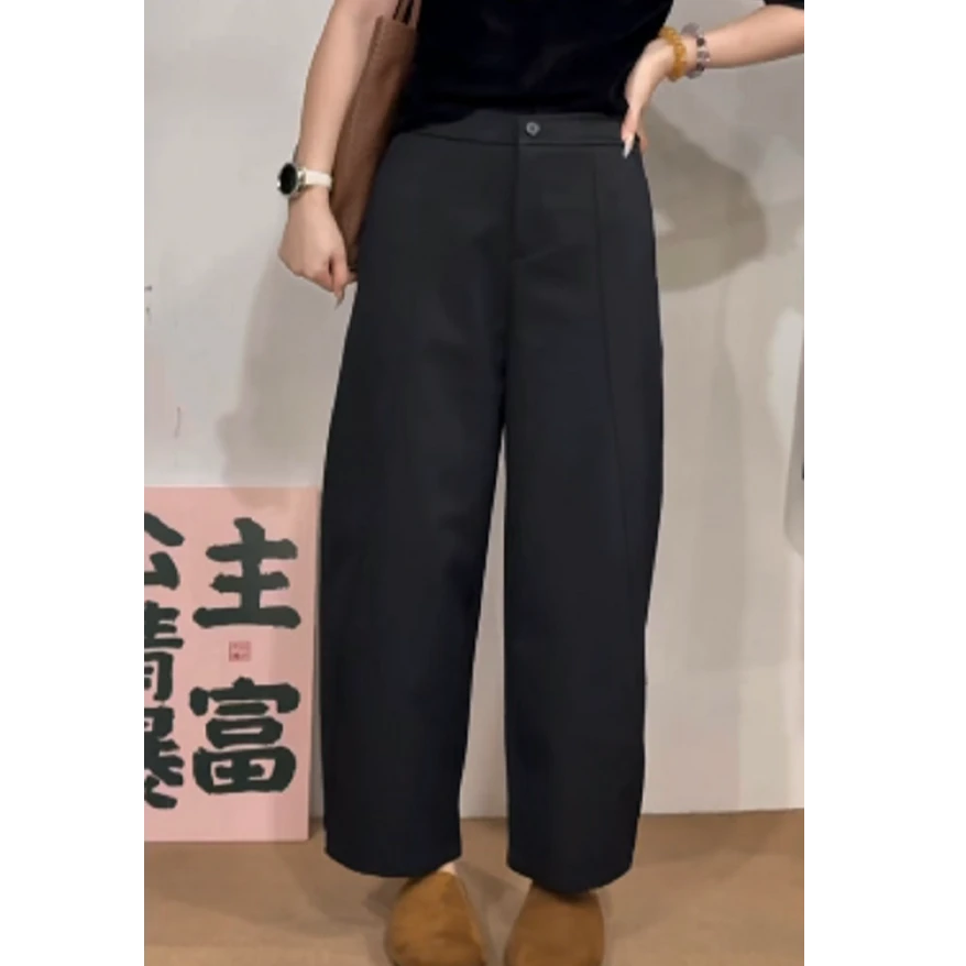 【苗姐优选】九分立体剪裁轻熟风时尚休闲裤8881