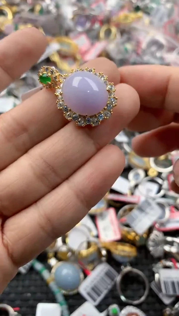 银S925镶嵌戒指翡翠777               5