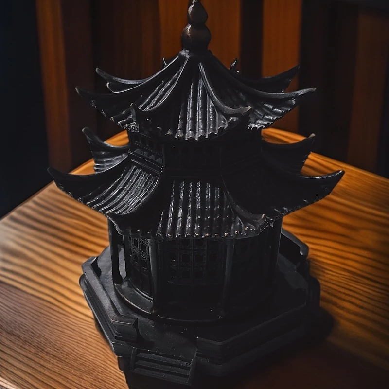 纯铜摆件静心亭香炉