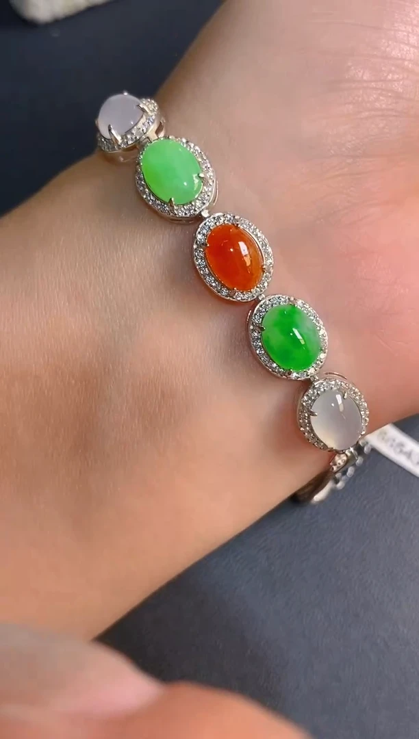 【闪购商品】翡翠耳饰银S925镶嵌天然A货翡翠1