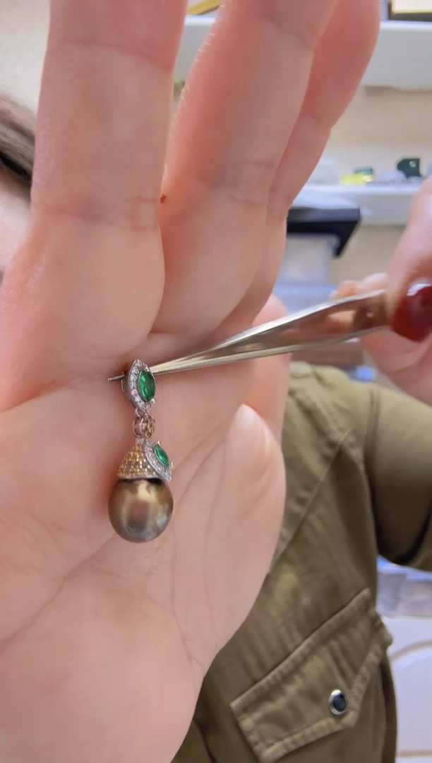 【闪购商品】海水珍珠吊坠(不含链)未镶嵌大溪地9.7mm+S925银吊坠