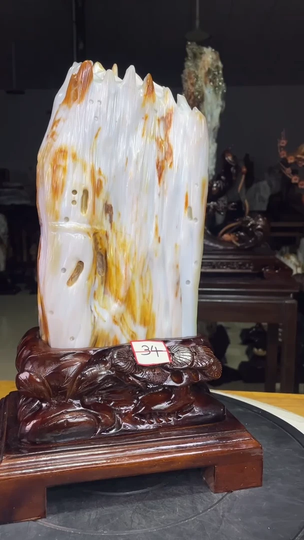 未镶嵌珠宝奇石硅化玉高38