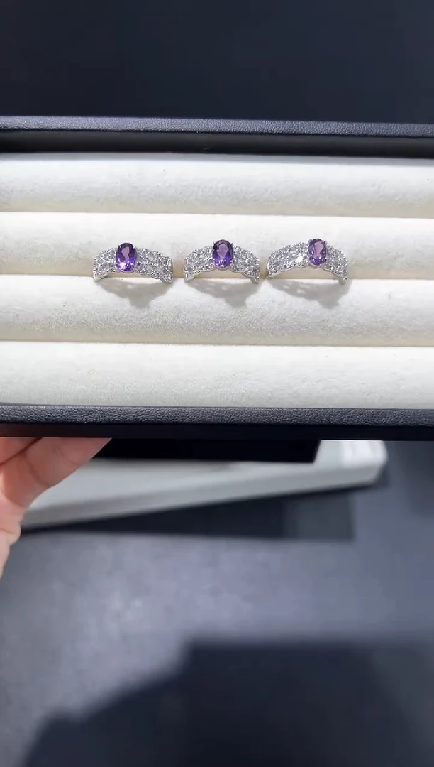 银S925镶嵌戒指水晶28b多样性发其一【1个】