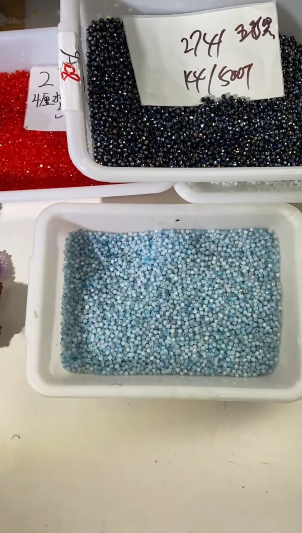 玻璃2743卡4水晶500颗洒金浅蓝玉