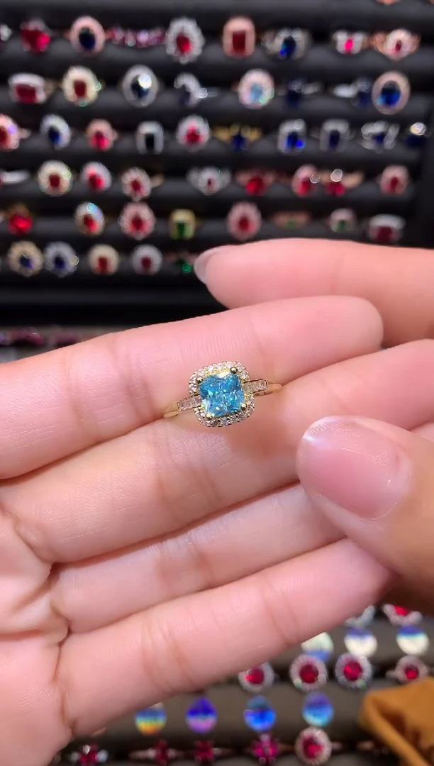 【闪购商品】海蓝宝石戒圈银S925镶嵌1