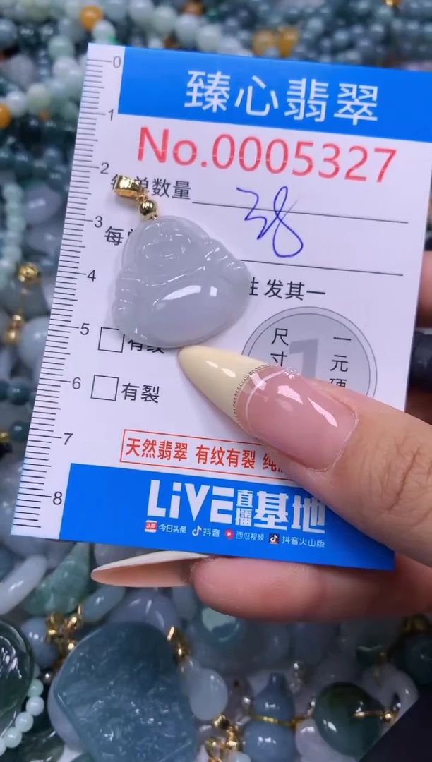 翡翠未镶嵌颈饰含绳0005327