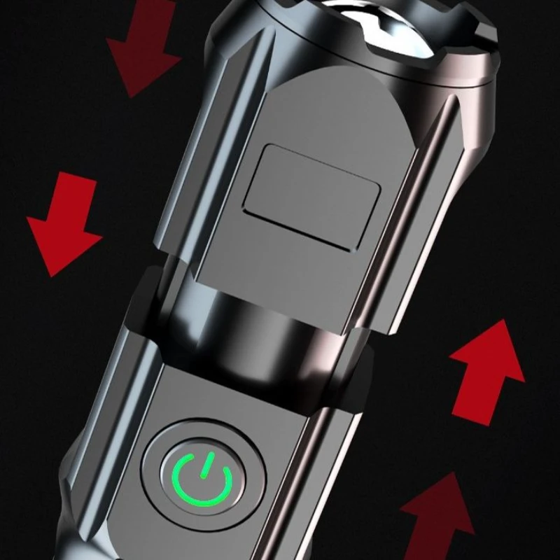 强光远射手电户外超亮超长续航迷你家用便捷多功能充电应急