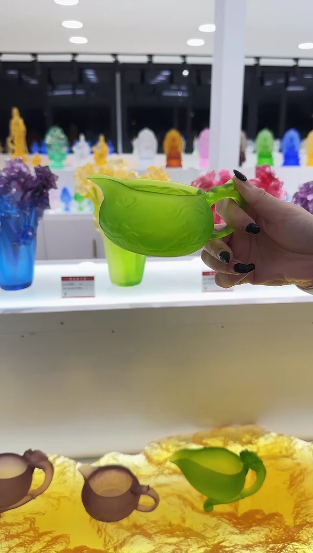 手工艺品琉璃茶杯绿色