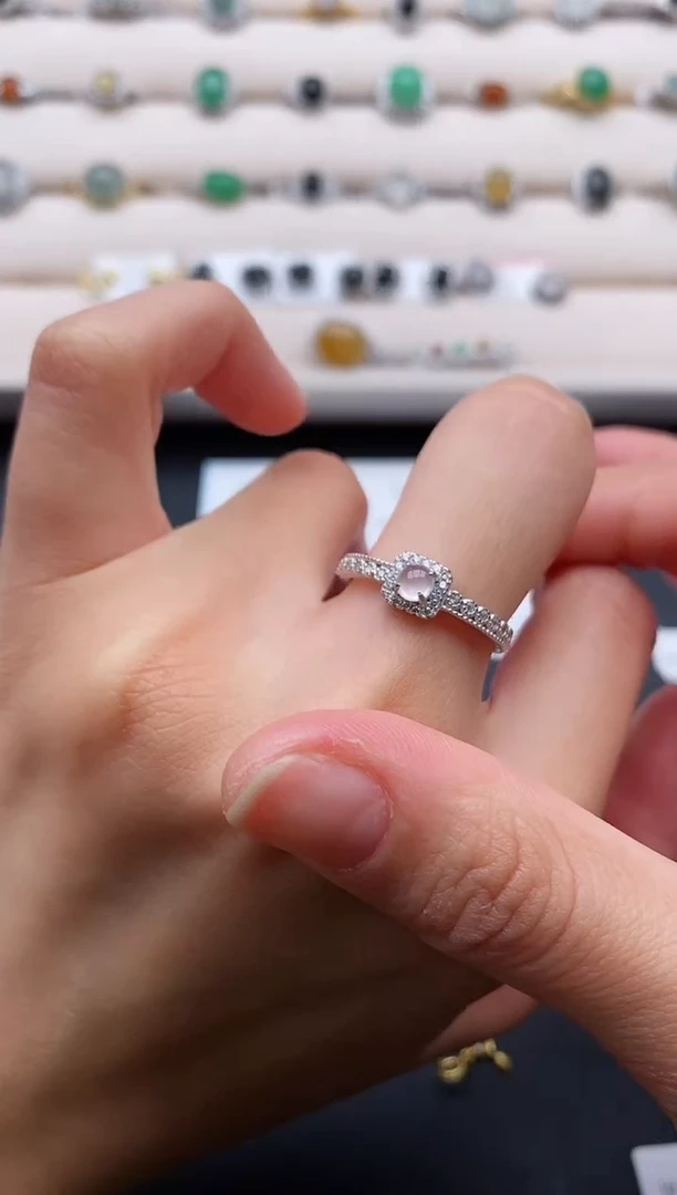 银S925镶嵌戒指翡翠555555+5