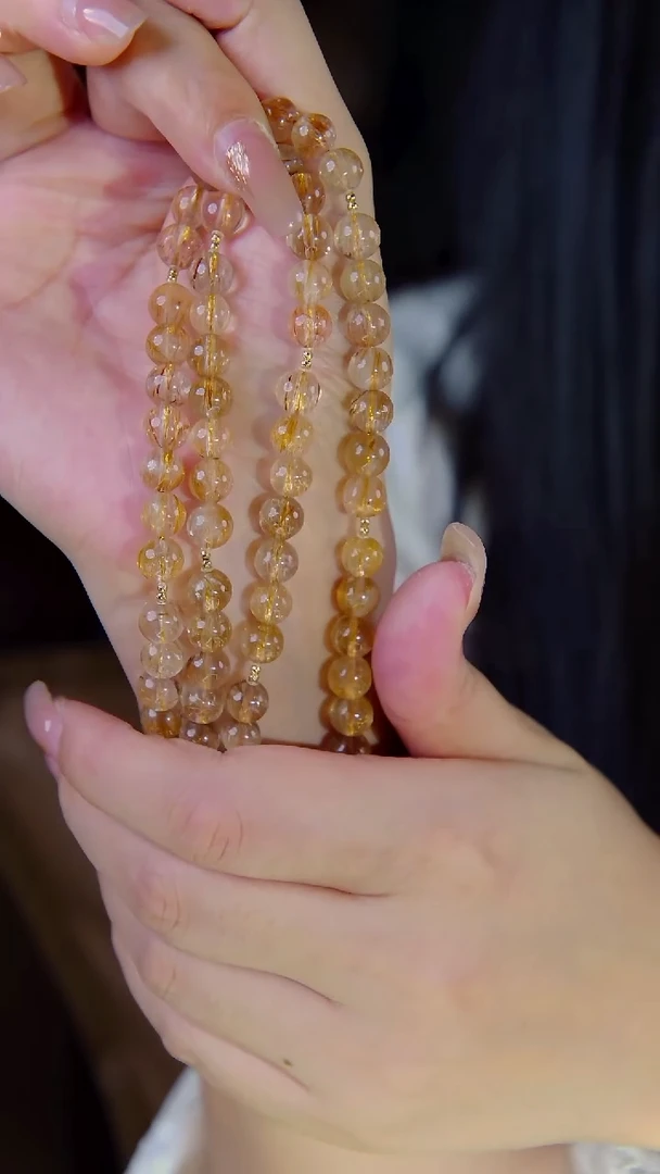 项链18K金镶嵌水晶铜发晶项链