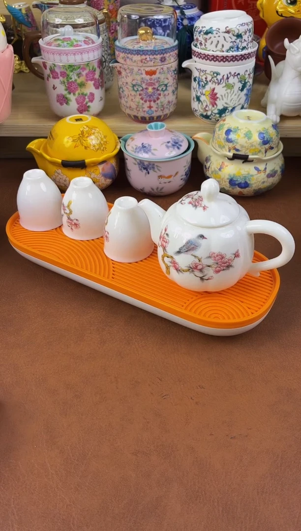 陶瓷茶具摆件旅行套组