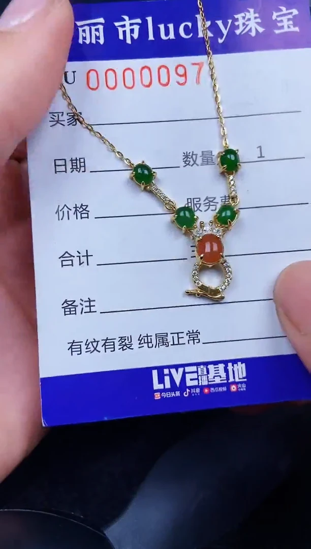翡翠银S925镶嵌颈饰0097