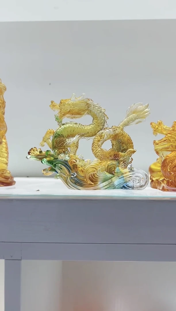 琉璃手工艺品江****倾古法琉璃彩色龙
