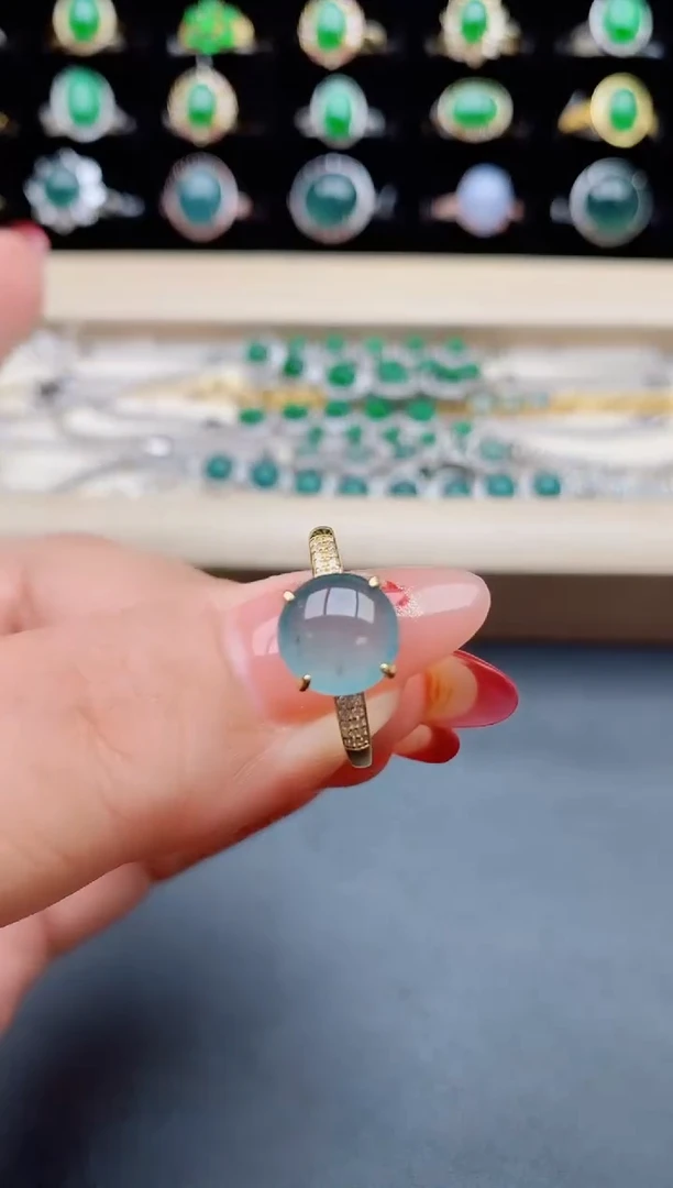 【闪购商品】翡翠戒指银S925镶嵌8050