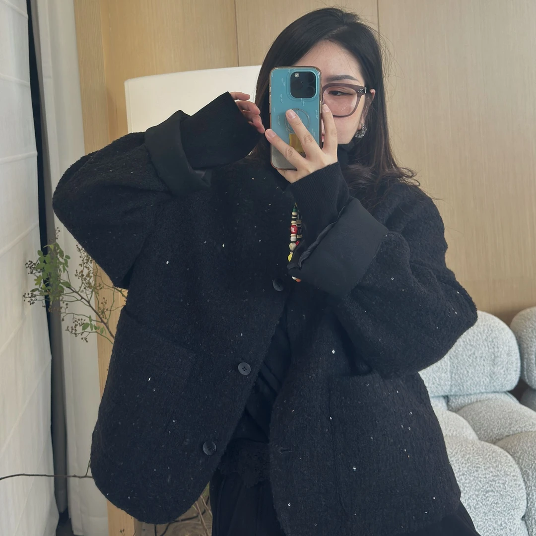 MPG JIEJIE【里约冬日】大码秋冬亮片设计感小香外套