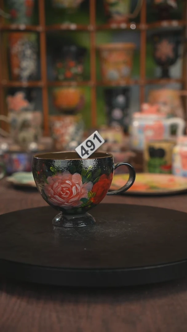 紫砂油画釉下彩手绘491