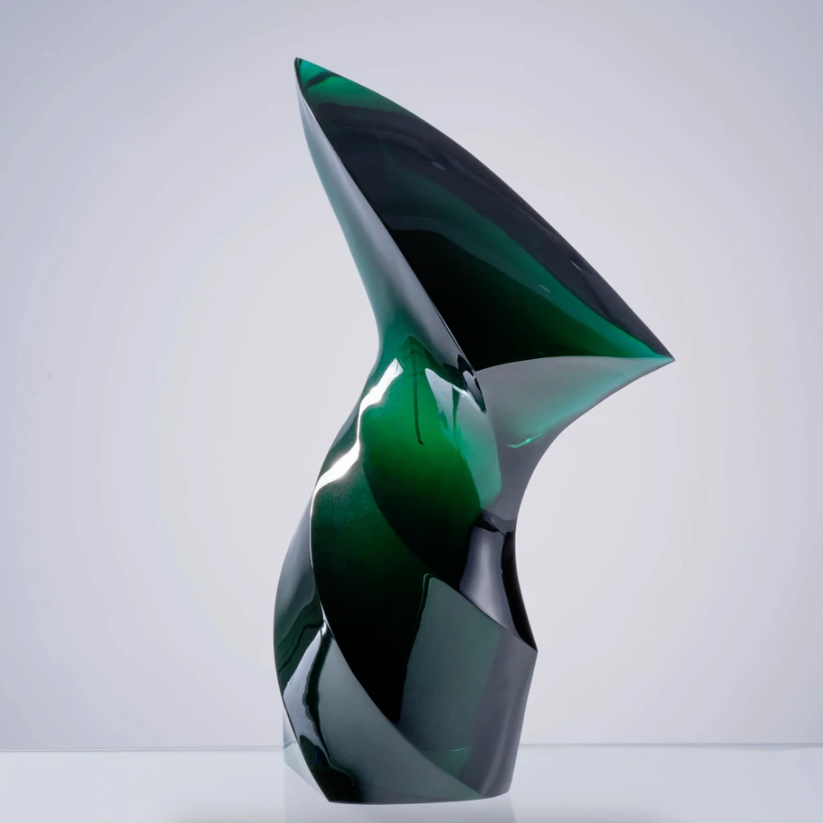 仓一艺术空间【风中的旗帜】轻奢中式美式意式极简水晶琉璃艺术摆件