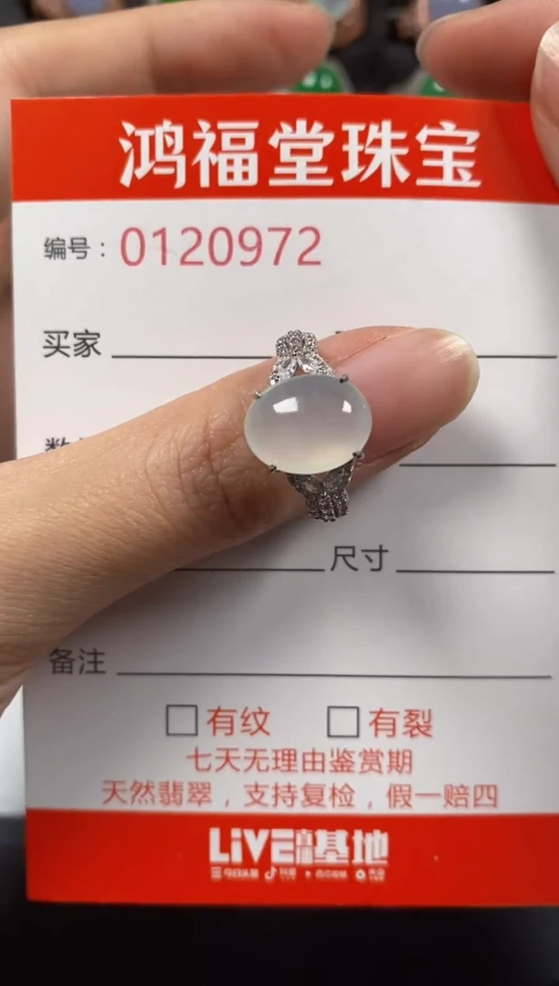 银S925镶嵌戒指翡翠0972