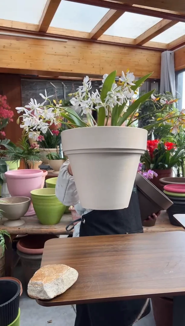 25.5*22/OT25/【孤品】白色镜面手工拉丝花盆外贸尾单