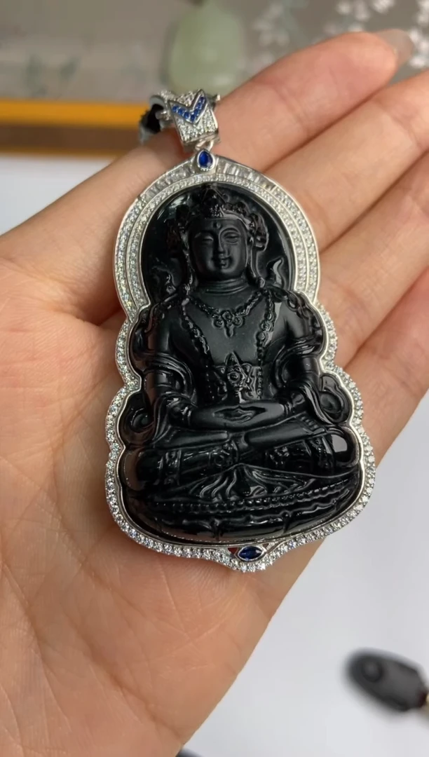 【闪购商品】翡翠挂件银S925镶嵌276602/度母  多样性一件发