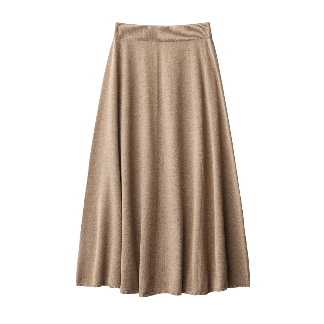 羊毛桑蚕丝针织半身裙新款加厚A字大摆裙简约百搭松紧腰60629F55