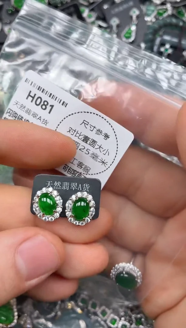 颈饰未镶嵌翡翠H081耳钉