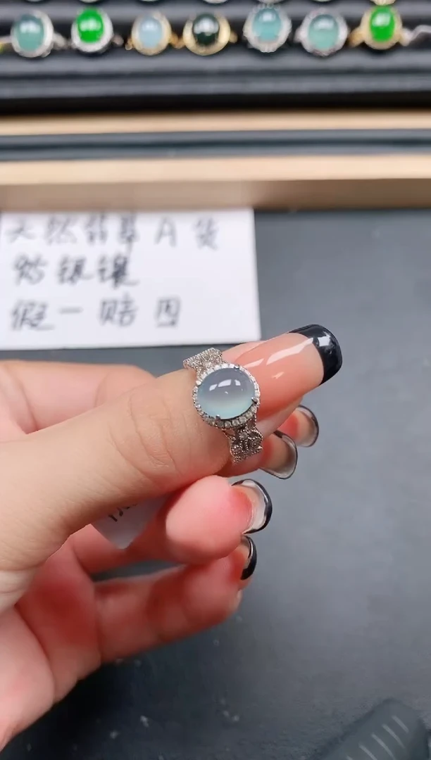 翡翠戒指银S925镶嵌11111111