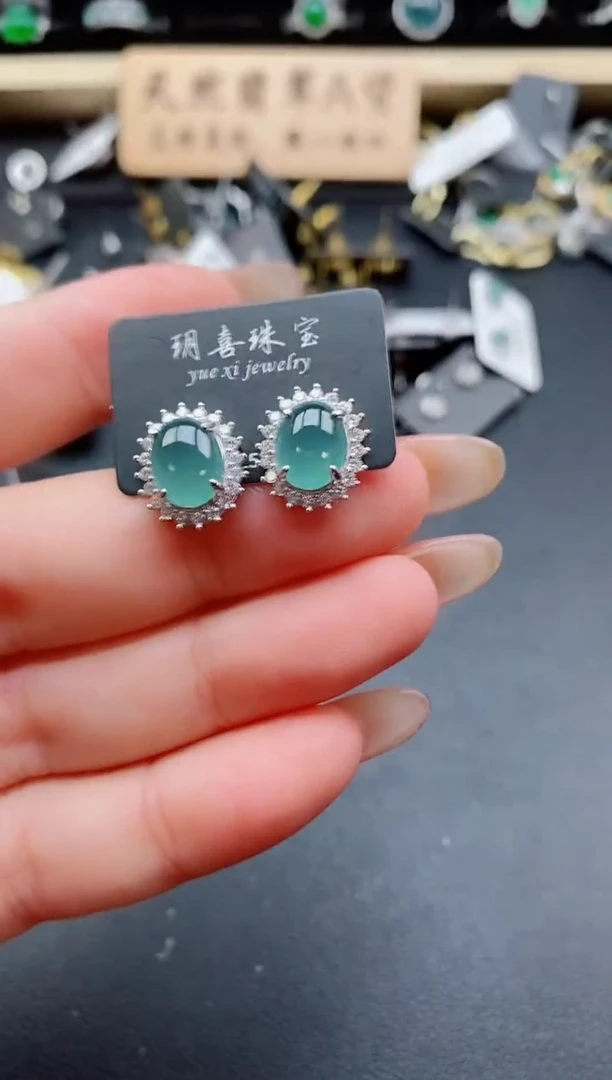 银S925镶嵌戒指翡翠1