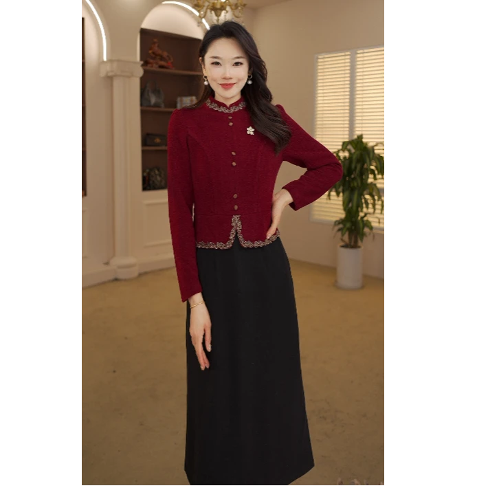 高端洋气连衣裙2025年新款收腰显瘦气质减龄时尚中长款裙子4127#