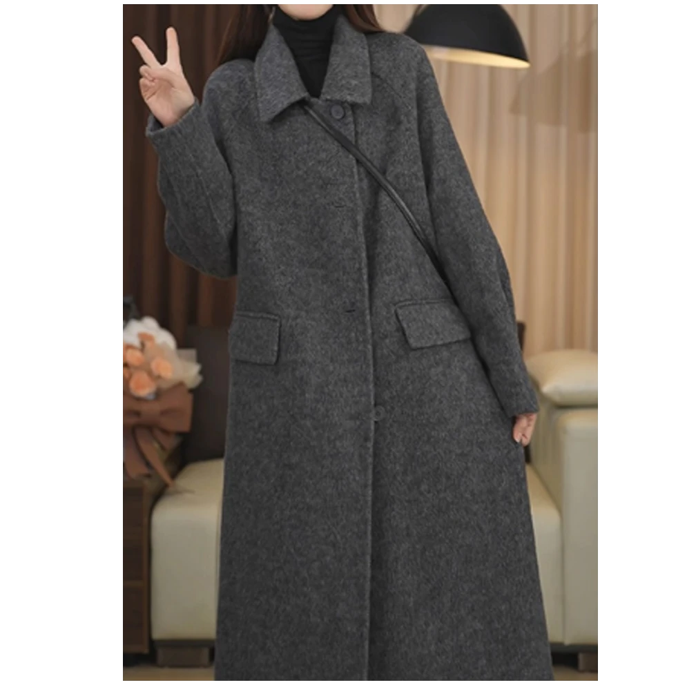 100（25908）女装冬款长款双面羊毛大衣YFXY（衣长100-102）