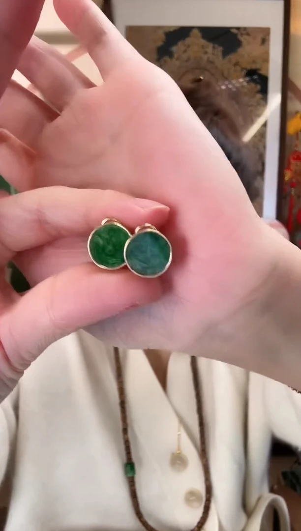 颈饰银S925镶嵌翡翠耳饰