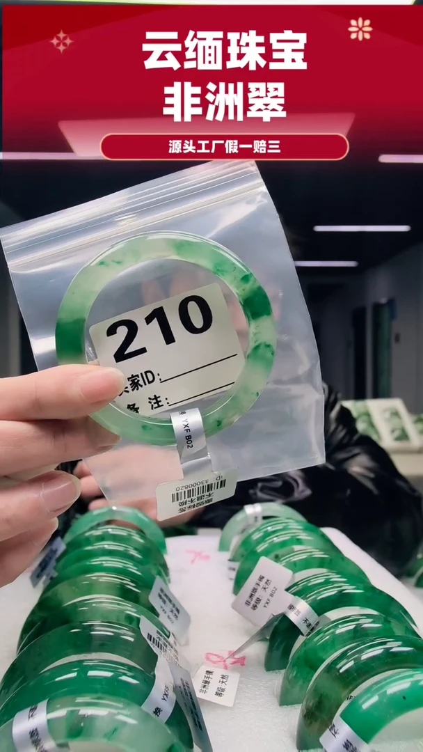 未镶嵌手镯石英质玉（非洲翠）57圈口210