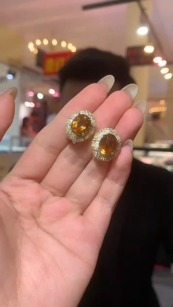 银S925镶嵌耳饰水晶【宝石世家严选】