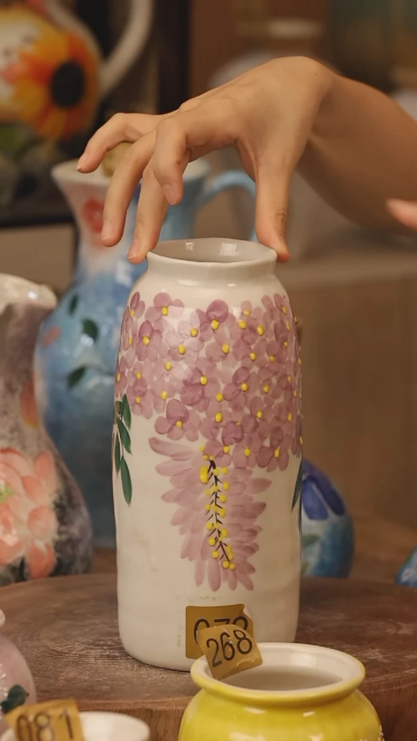 陶瓷079景德镇设计师手作花器摆件侘寂风