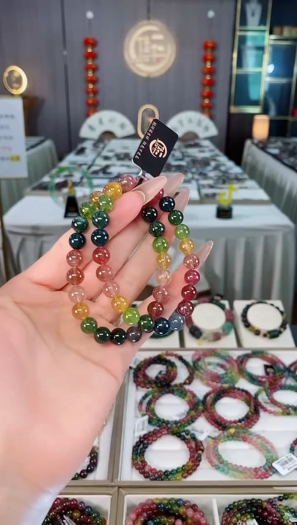 未镶嵌老矿碧玺彩虹冰体单圈手串8mm+碧玺（多样性发一条）mz