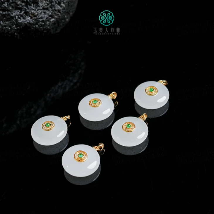 石惑珠宝^和田玉平安扣吊坠16mm/多样性发一