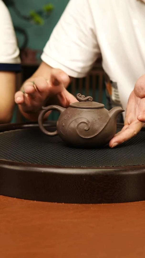 茶壶紫砂144精工青灰段如意壶