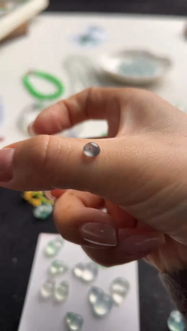 【闪购商品】定制翡翠未镶嵌880+88黑冰蛋面-xxf047