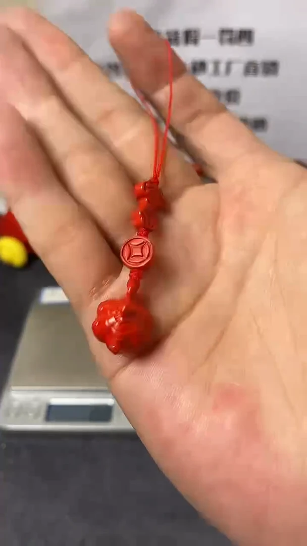 天然辰砂红砂把把壶手机链