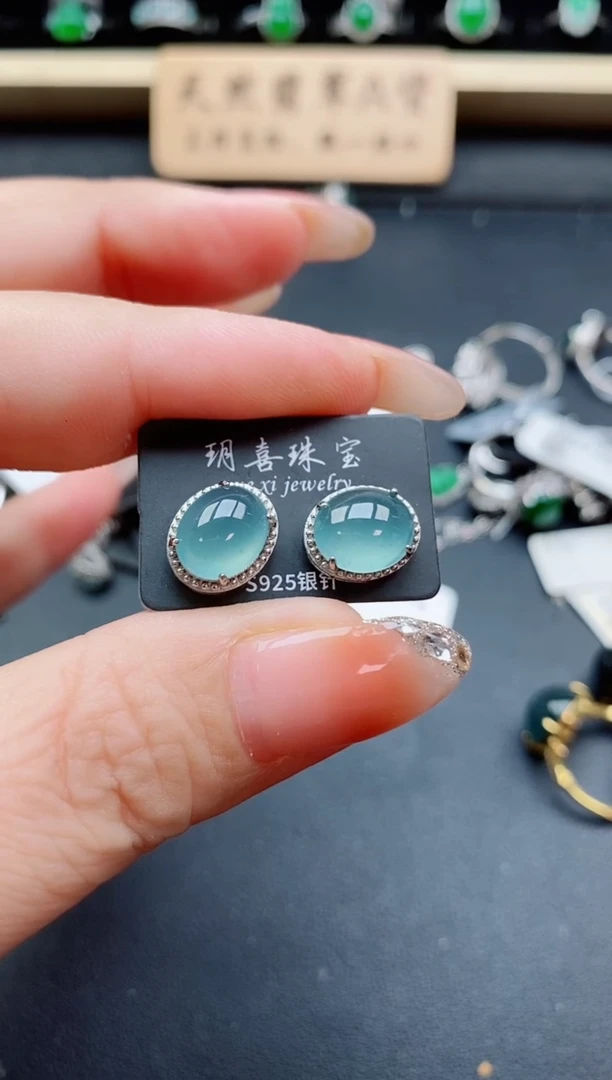 银S925镶嵌戒指翡翠1