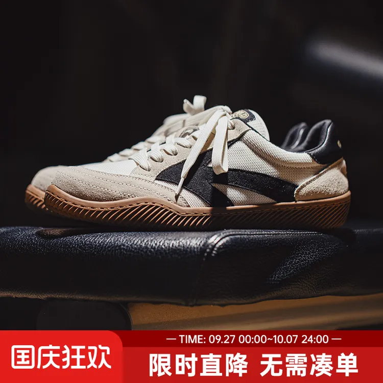 马登工装 美式休闲德训鞋平底板鞋复古小白鞋透气运动阿甘鞋男夏