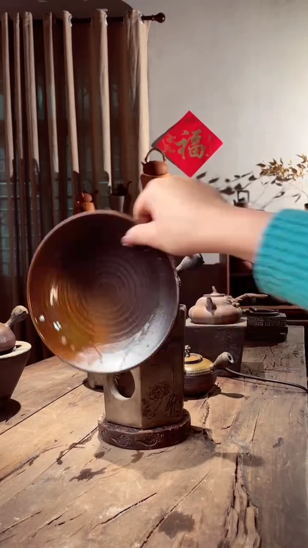 【闪购商品】壶原矿窑变壶承果盘直径16.5cm