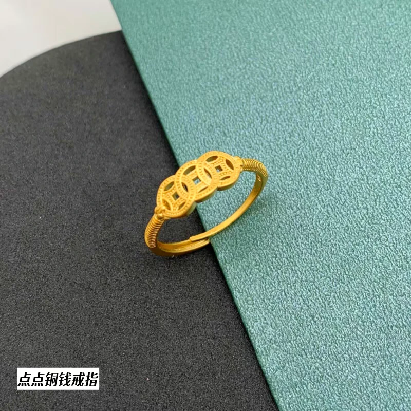 钱多多戒指男女同款适戴百搭时尚款2025年流行饰品可戴漂亮首饰铜合金父亲节礼物