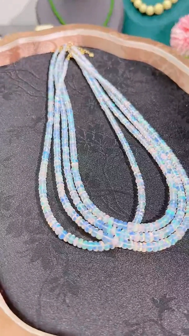 欧泊银S925镶嵌颈饰白多样性发其一299