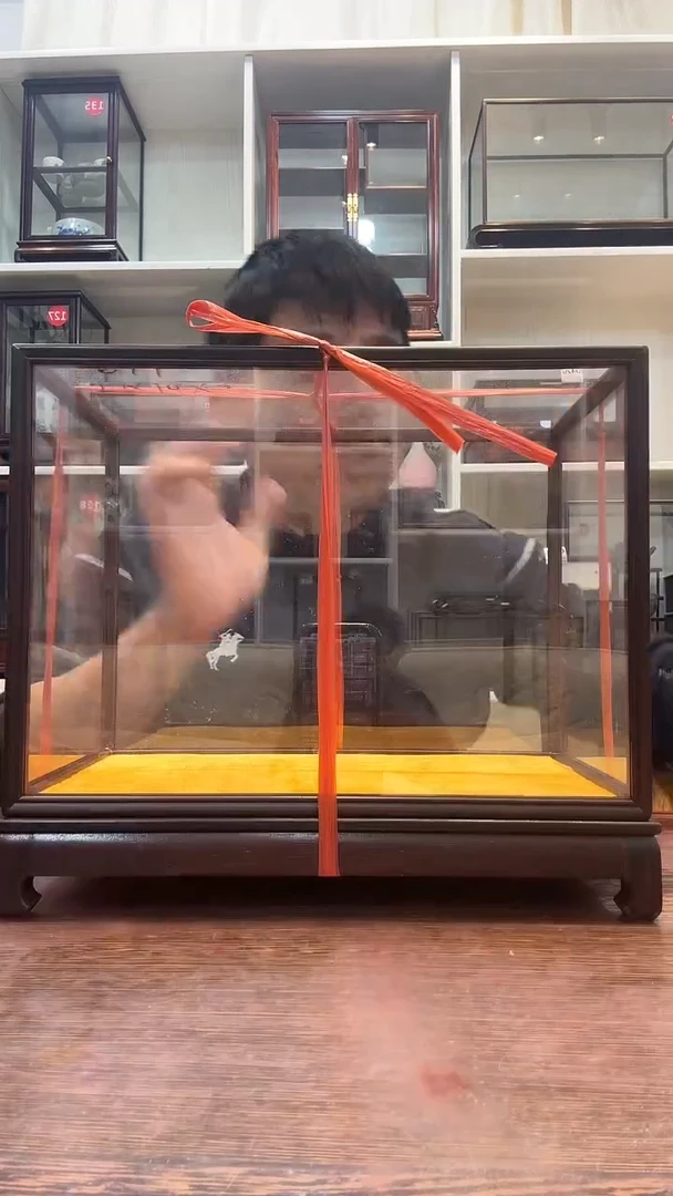 卢氏黑黄檀（大叶紫檀）27*14*20玻璃罩071