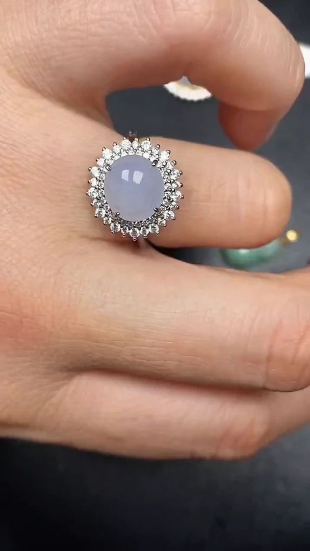 银S925镶嵌戒指翡翠1990